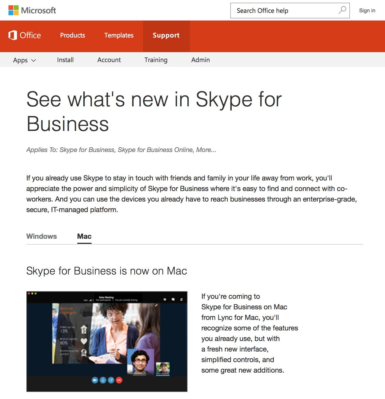 Skype for business for mac update